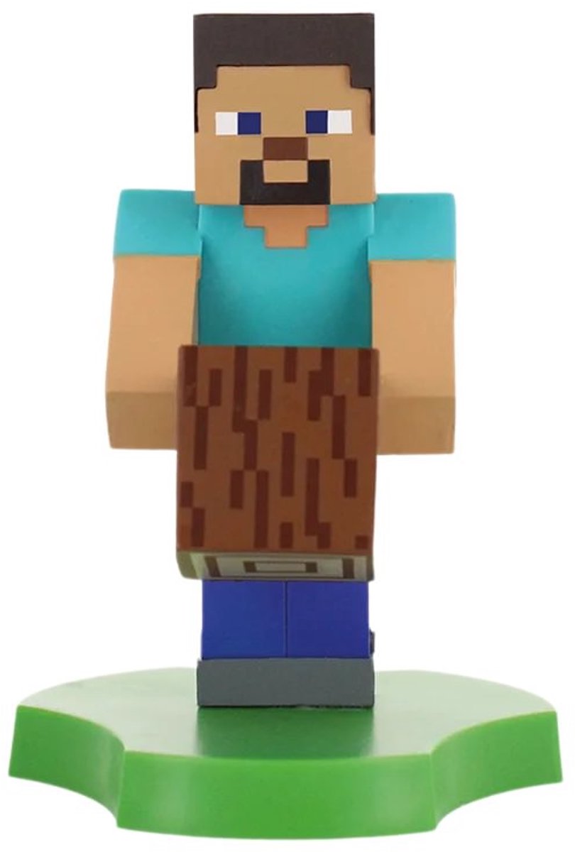 Cableguys Minecraft – Steve – Figurenständer für Telefon | Ladekoffer (Cable Guys Mini)
