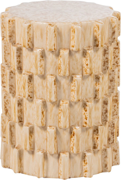 Woood axu dekorativer Beistelltisch ø 35 cm - Keramik - Sand - 45x35x35