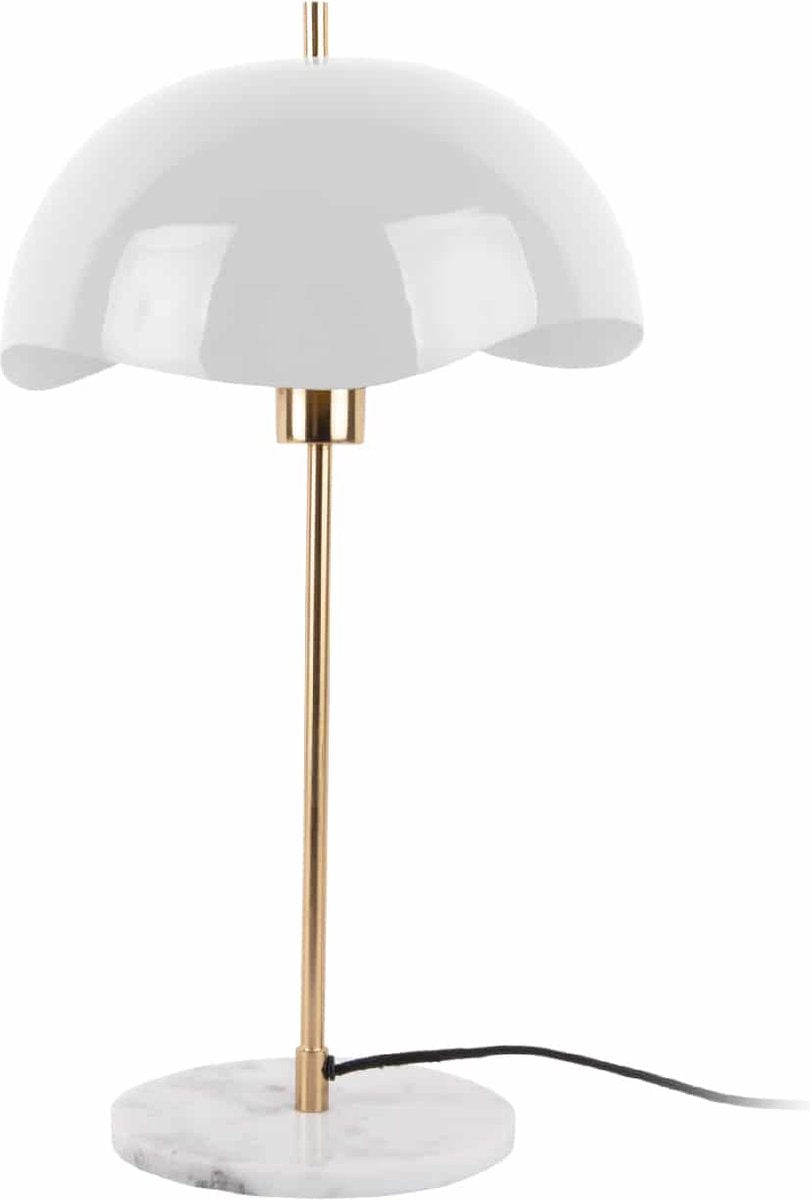 Leitmotiv Tischlampe gewellte Kuppel – weiß – 30 x 30 x 56 cm – skandinavisch