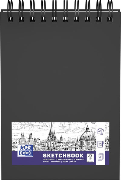 Oxford Skizzenbuch A5 50 Blatt Spirale | 5 Stück