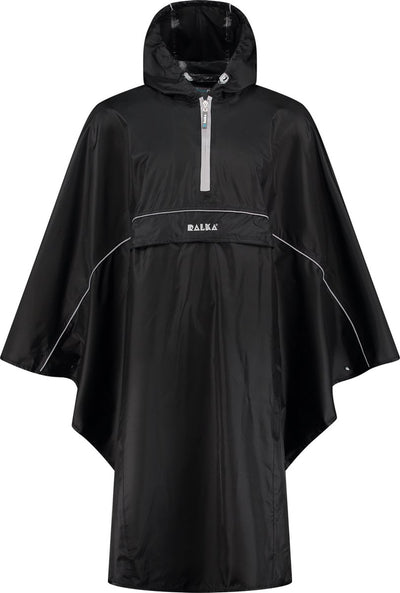 Ralka Regenponcho wasserdicht reflektierend – Schwarz – Erwachsene