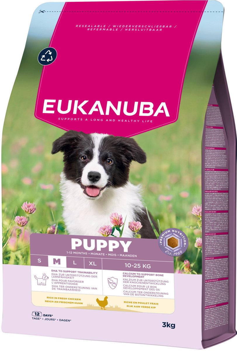 Eukanuba Welpen mittlerer Rasse Huhn - Hundefutter - 3 kg