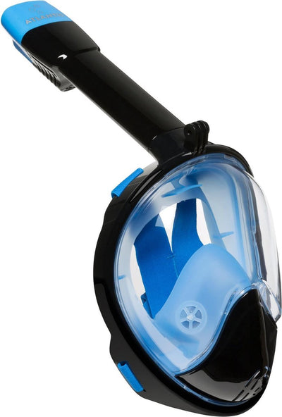 Atlantis Schnorchelmaske 2.0 - Taucherbrille - Schnorchel - Schnorchelset - Vollgesichtsmaske - Erwachsene - Schwarz Blau - L XL