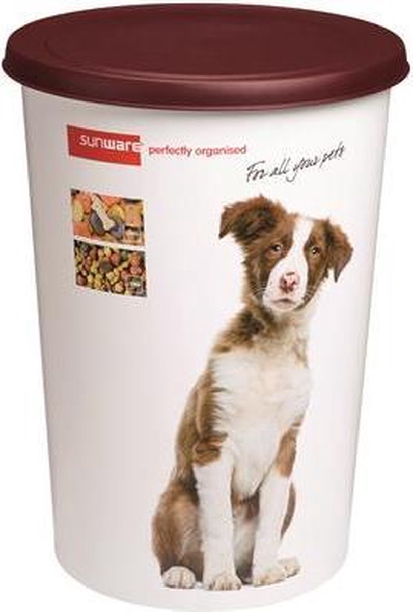Sunware - Twinga Tierfutterfass 45l weiß bordeaux - 37,5x37,5x52 cm