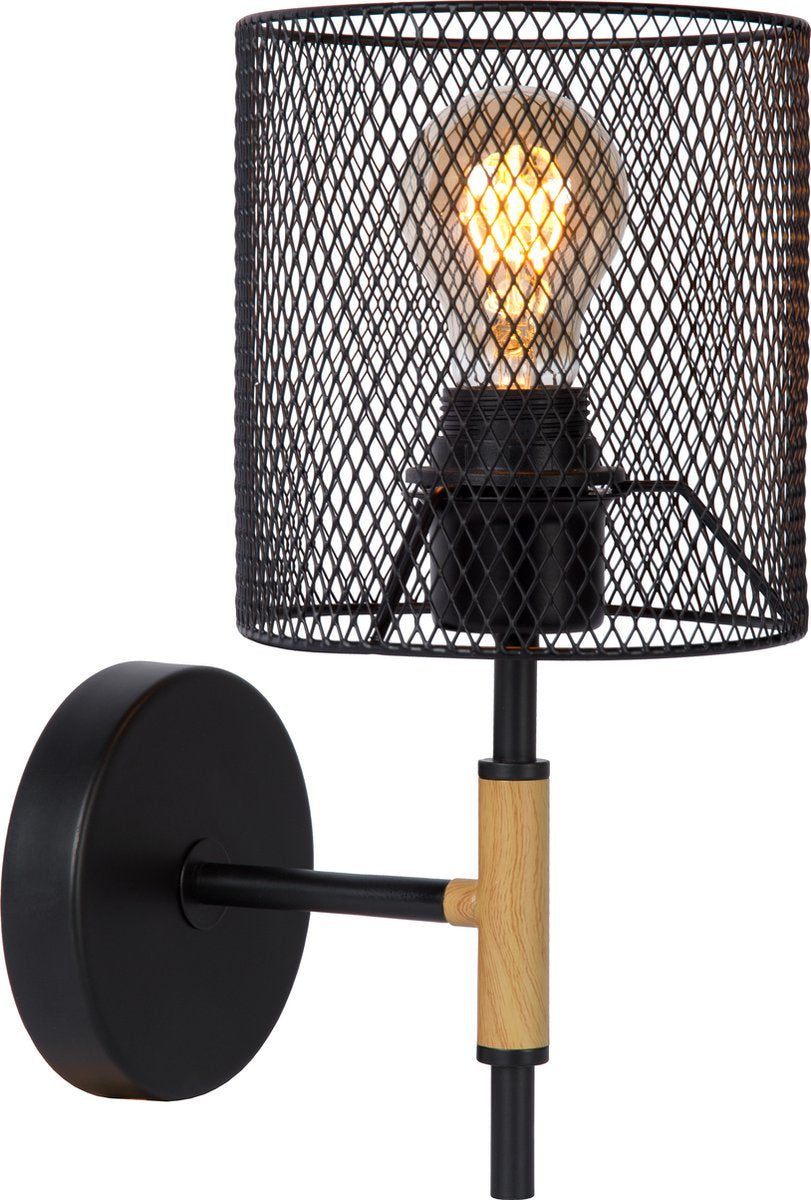 Lucide Baskett - Wandleuchte - 1xe27 - schwarz