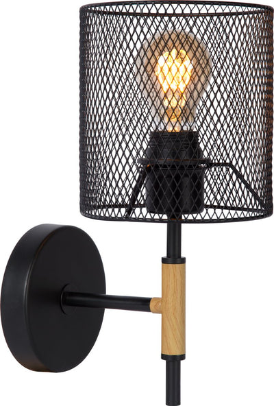 Lucide Baskett - Wandleuchte - 1xe27 - schwarz