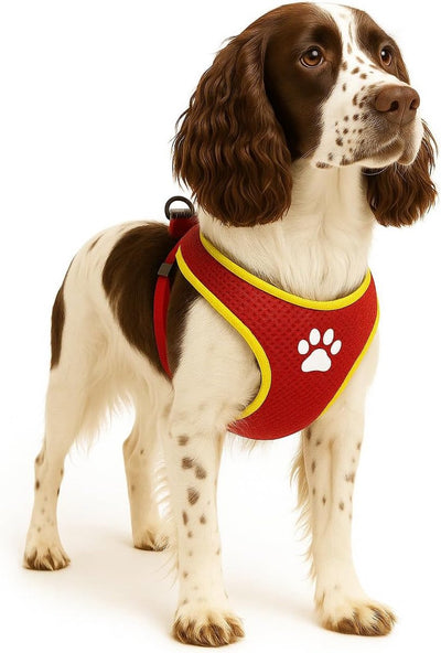 Flamingo Hundegeschirr – Hundegeschirr – Hundegeschirr Anti-Pull – Hundegeschirre – Hundegeschirr Anti-Pull – Step Go Tasha – Rot – Größe L – A: 58 cm B: 75–95 cm x 20 mm x 5 mm