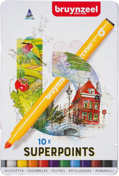Bruynzeel Super Point Filz -Tip -Stifte Set 10