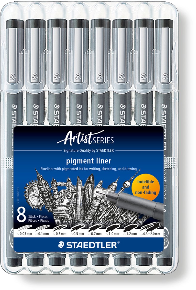 Staedtler - Künstlerserie - Pigment Liner - Box 8 Stk