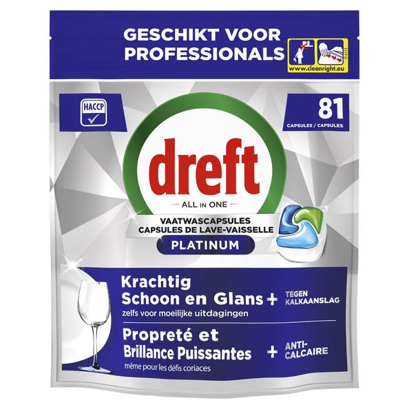 Dreft professionelles Geschirrspülmittel Platinum Regular 81 Tabs (300x 95x 240)