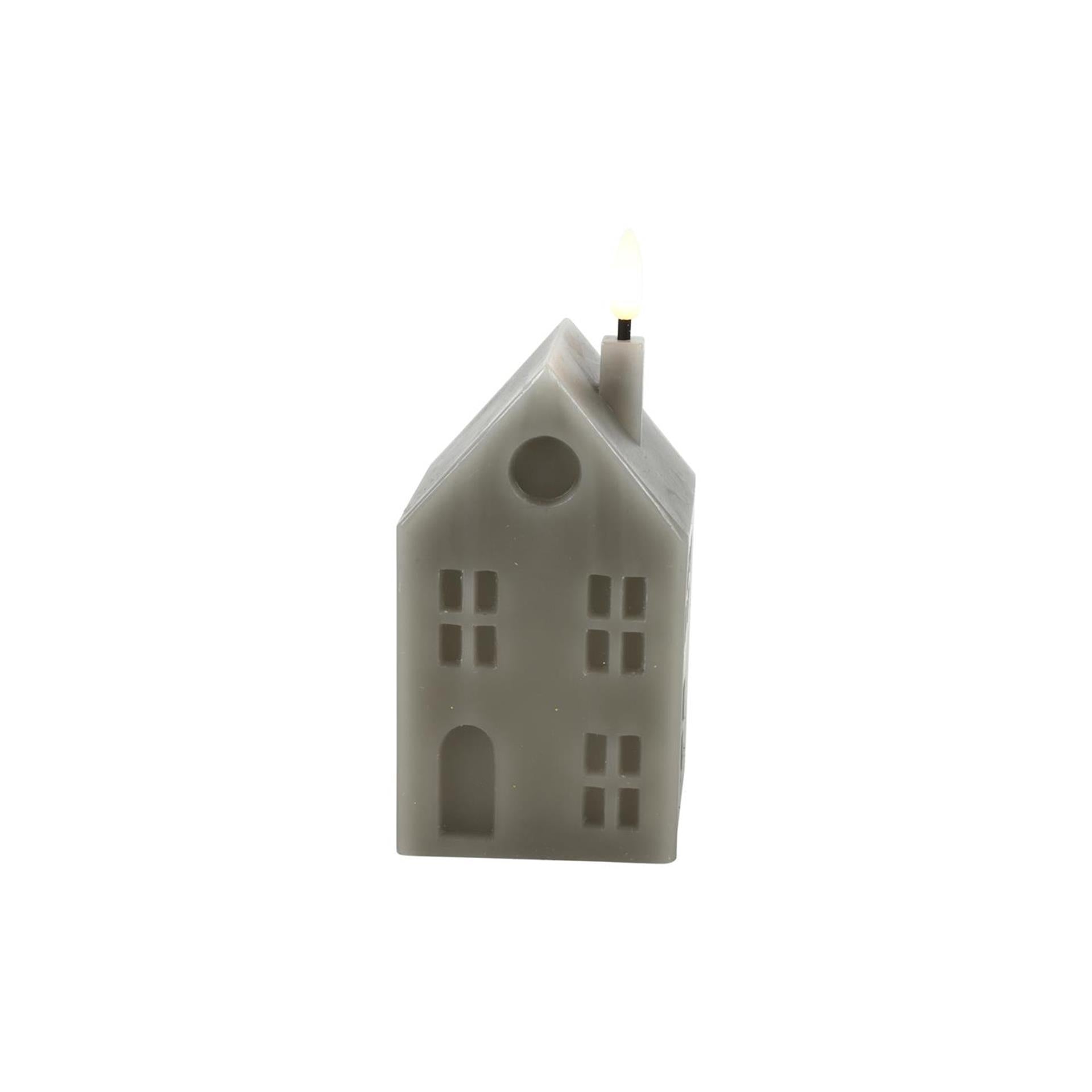 Countryfield LED-Kerzenhaus m grau 6,5x7,5x16cm