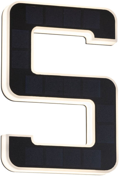 Paulmann Solar-LED-Hausnummernbeleuchtung inkl. austauschbarer Akku Nummer 5 IP44 3000k 6lm schwarz