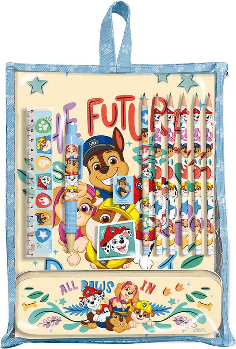 Paw Patrol-Briefpapierset mit Metalletui, Bleistiften, Kugelschreiber und mehr – Geschenkverpackung