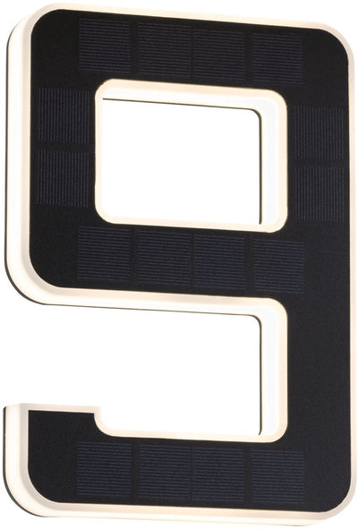 Paulmann Solar-LED-Hausnummernbeleuchtung inkl. austauschbare Batterie Nummer 9 IP44 3000k 6lm schwarz