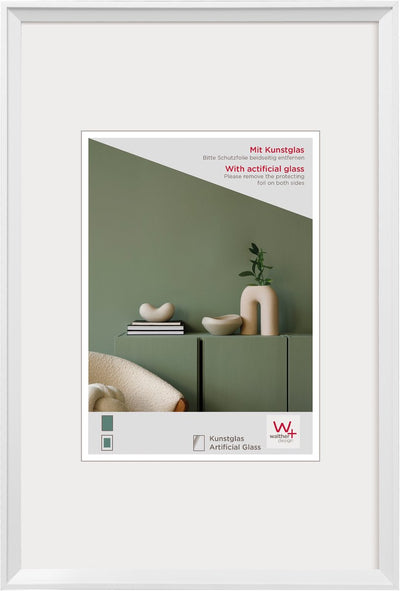 Walther Wunsch - Kunststoffrahmen - Fotogröße 40x50 cm - Kunstglas - Weiß