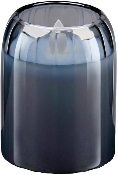 Arti casa LED-Kerze im Glas – bewegliche Flamme – Timer 6 Stunden – 7,5 x 10 cm – schwarz