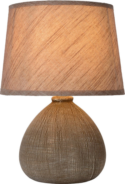 Lucide Ramzi - Tischlampe - ø 18 cm - 1xe14 - braun - Japandi