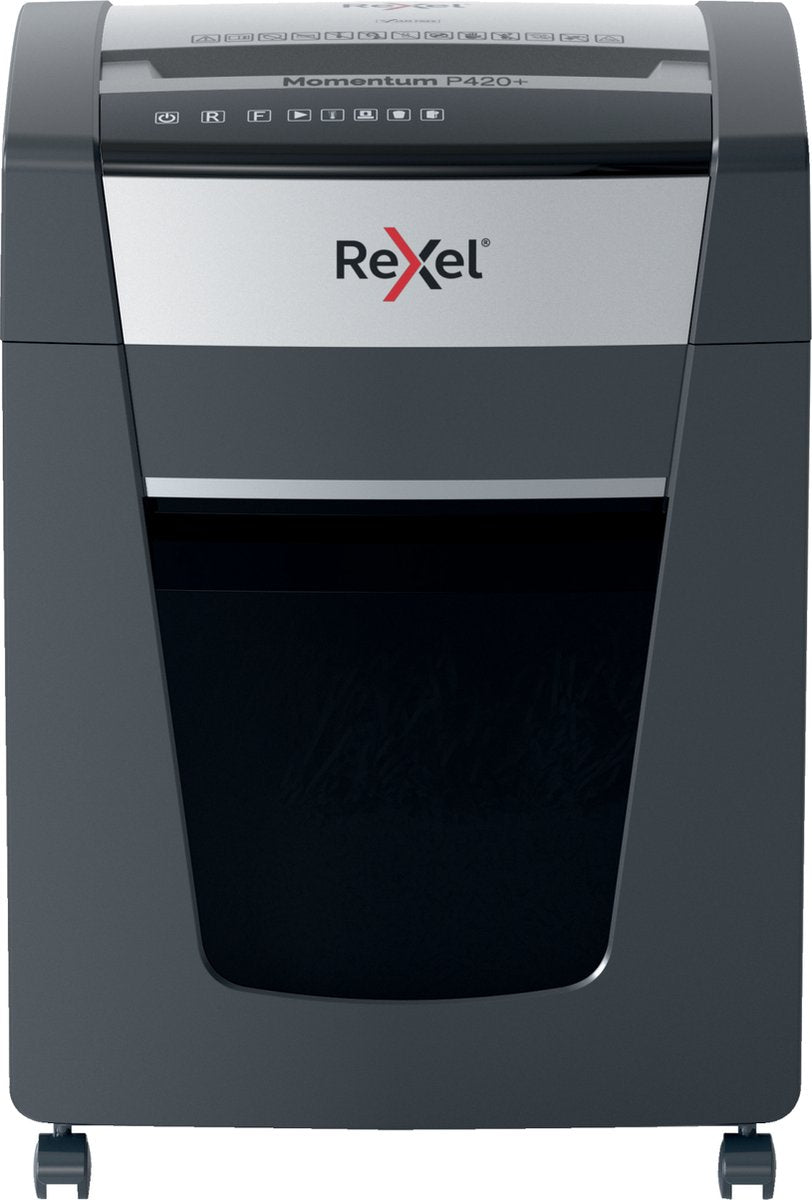 Rexel Momentum P420+ Ultra-leiser Aktenvernichter – P4 vernichtet – bis zu 20 Blatt – 30 l – Schwarz
