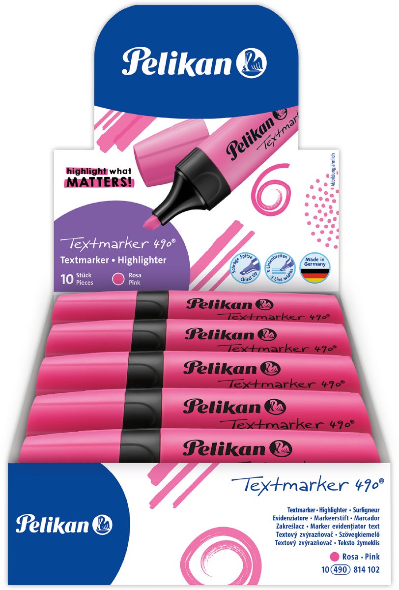 Pelikan Textmarker 490 - Textmarker - Pink - 10 Stück