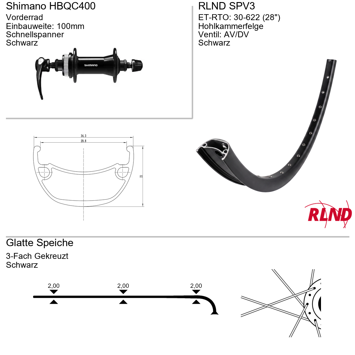 Roland Vorderrad 28 Work SPV3 Shimano HBQC400