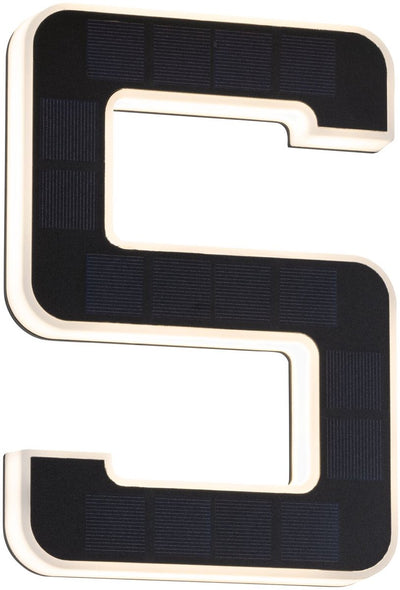Paulmann Solar-LED-Hausnummernbeleuchtung inkl. austauschbarer Akku Nummer 5 IP44 3000k 6lm schwarz
