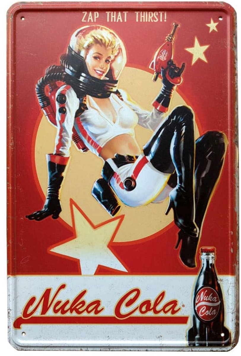 Devplus Fallout Metallschild Nuka Cola Girl Blechschilder