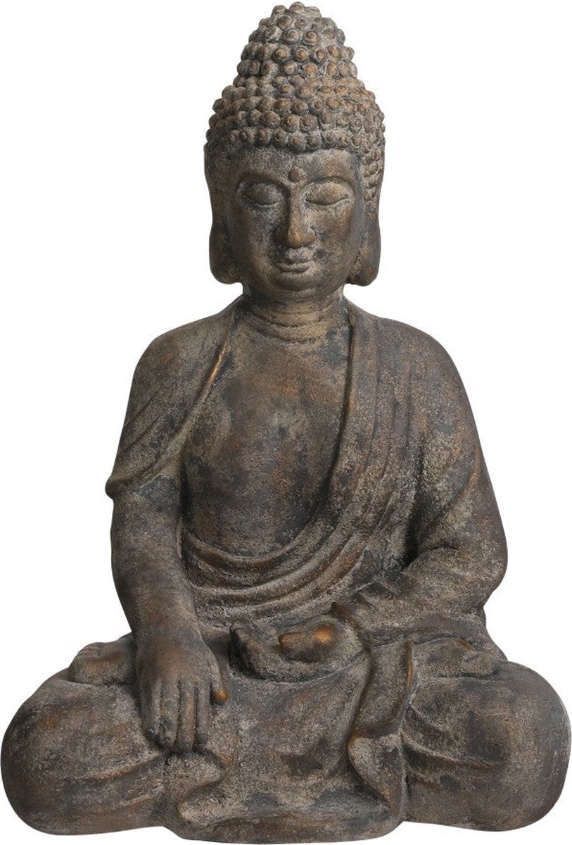 Glimmerdekorationen Buddha Dekoobjekt - 46x33x65 cm - Grau