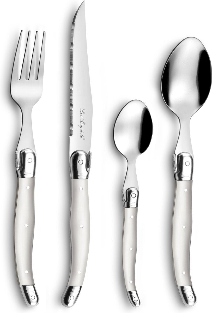 Lou Laguiole - 24-teiliges Besteckset Perlmutt - 6 Personen