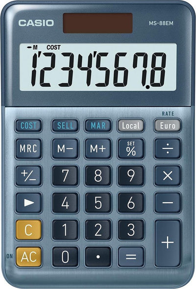 Casio Tischrechner MS-88EM, 8-stelliges Display, blau