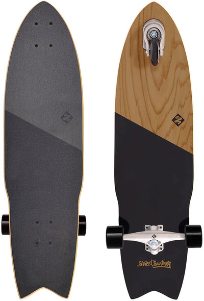Straßensurfen Surfen Surfing Hai -Angriff 36 Selbstverstärkende Longboard Koa Schwarz