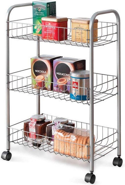 Tomado-Metaltex Tomado Metaltex Küchenbad Aufbewahrung Trolley Lugano 41x23x63 cm Räder