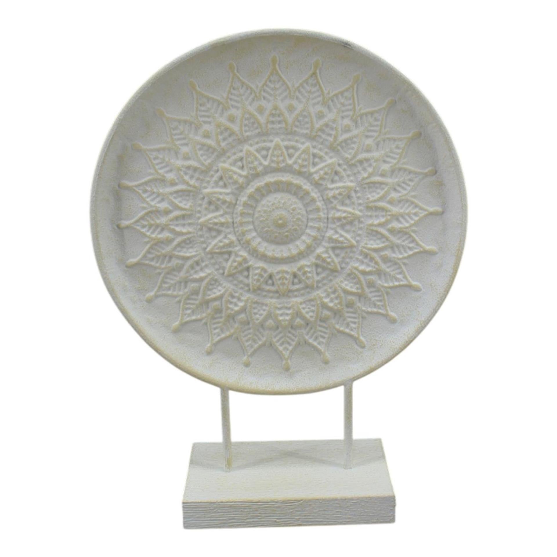 Villa-Atmosphäre-Ornament aus Metall, cremefarben, 35 x 12 x 46,5 cm
