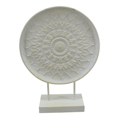 Villa-Atmosphäre-Ornament aus Metall, cremefarben, 35 x 12 x 46,5 cm