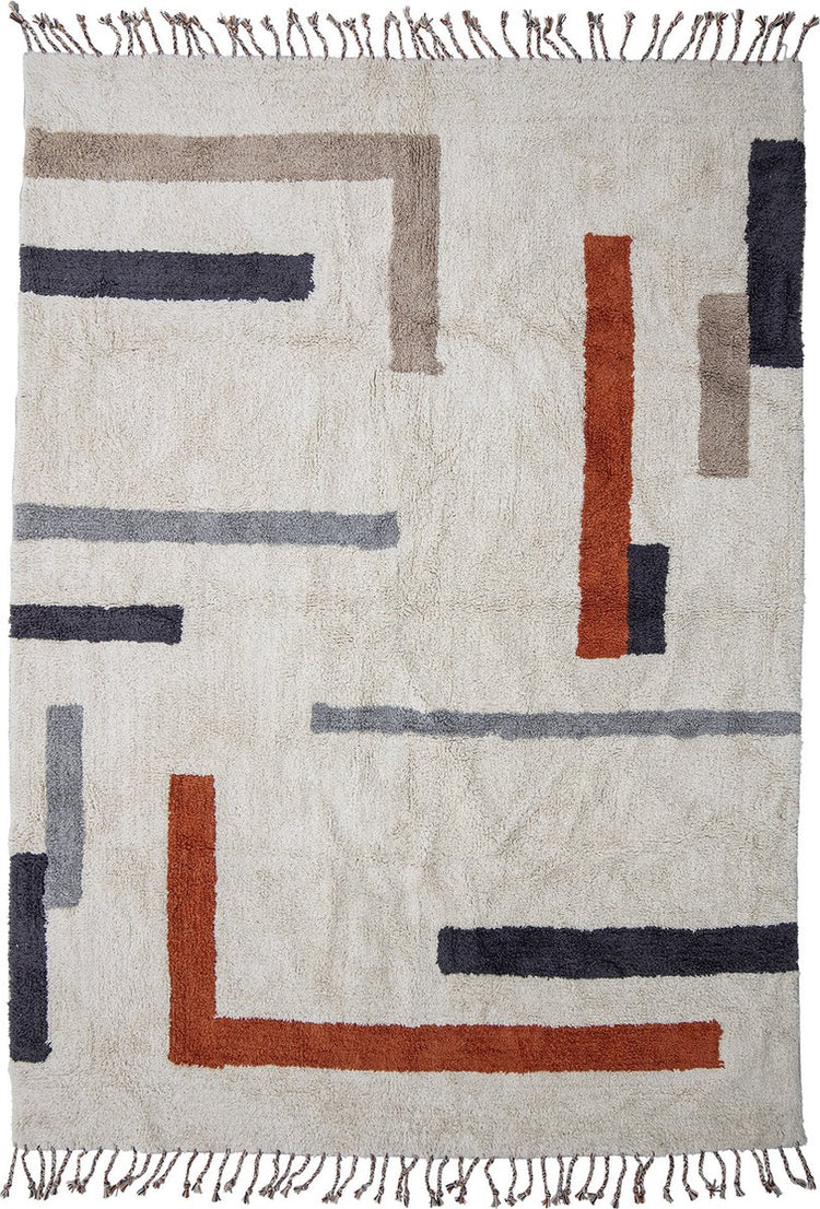 Bloomingville – Jue-Teppich – Beige – Baumwolle