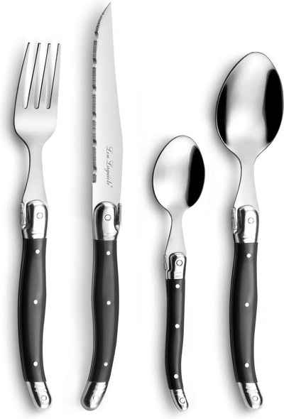 Lou Laguiole - Tradition - 24-teiliges Besteckset - 6 Personen - Anthrazit