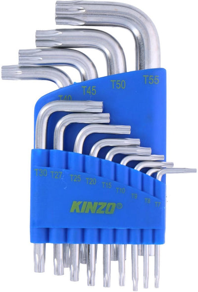 Kinzo Torx-Set – 13-teiliges Innensechskantschlüssel-Set – T7-T55 – magnetische Innensechskantschlüssel aus Chrom-Vanadium-Stahl