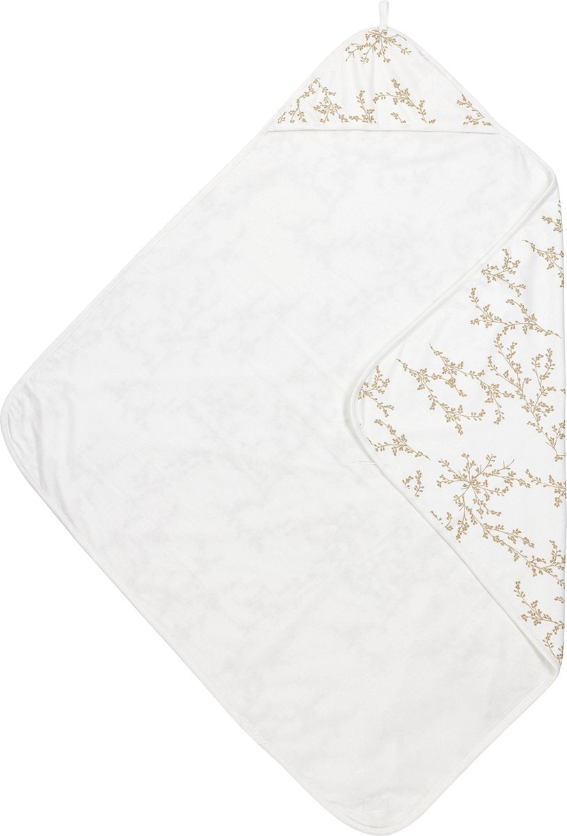 Meyco baby branches bath cape - sand - 90x90cm