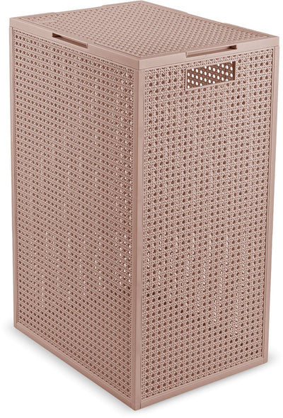 Curver Kaya Wäschekorb mit Deckel – 60 l – 38 x 29 x 58,5 cm – warmes Taupe