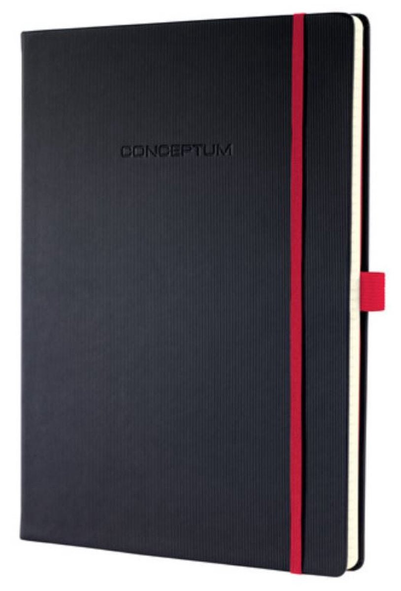 Sigel Notizbuch – Conceptum Red Edition – A5 – Schwarz – Hardcover – 194 Seiten – 80 Gramm – Linie – SI-CO663