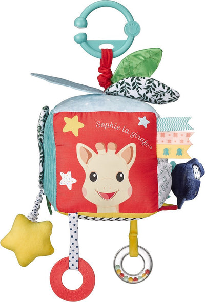 Sophie die Giraffe Aktivitätswürfel – Laufstall-Mobile – Babyspielzeug – mit Aufhängering – ab 0 Monaten – 15 x 15 x 15 cm – mehrfarbig