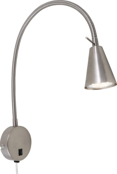 Briloner tusa - LED-Wandleuchte - schwenkbare Schreibtischleuchte - Nachttischleuchte mit warmweißem Licht - 4,7 W - Nickel - ø8 x 45 cm