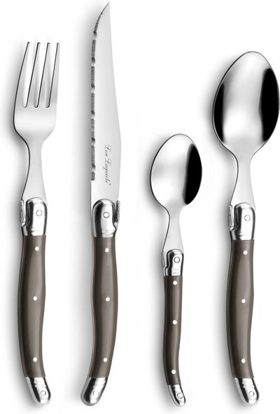 Lou Laguiole - 24-teiliges Besteckset Pfefferbraun - 6 Personen