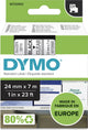 Original Dymo d1-Etiketten | schwarzer Text auf transparentem Etikett | 24mm x 7m | selbstklebende Etiketten für den Etikettendrucker Label Manager | Hergestellt in Europa