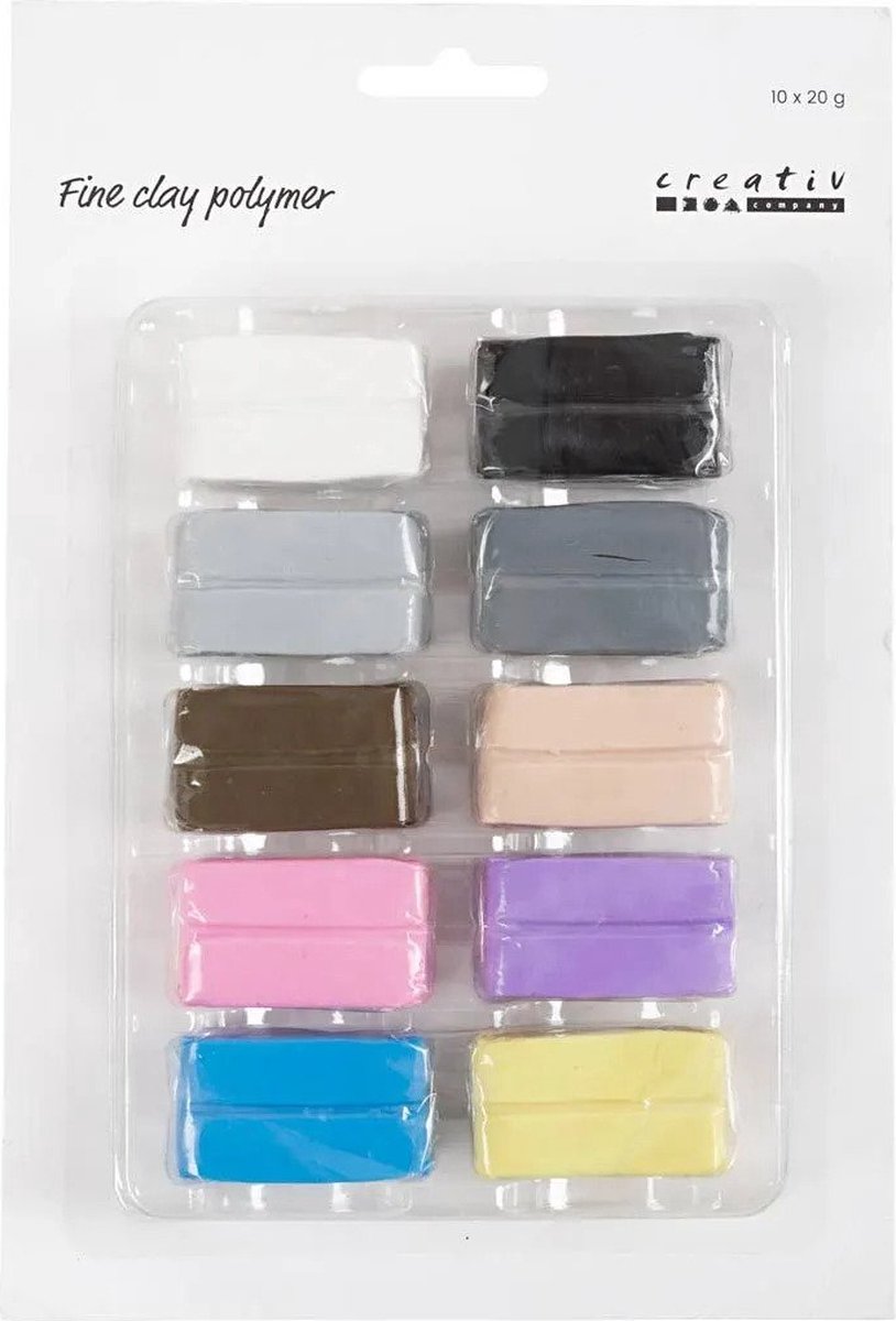 Creativ Company Fine Polymer Ton Pastellfarben, 10x20 Gramm