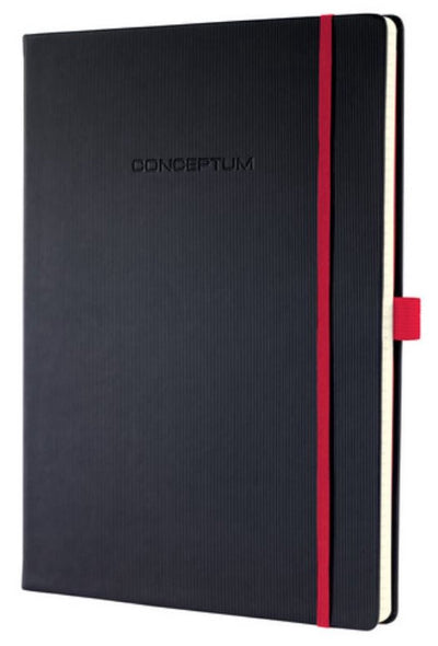 Sigel-Notizbuch – Conceptum Red Edition – A4 – Schwarz – Hardcover – Line – 194 Seiten – 80-Gramm-Papier – SI-CO661