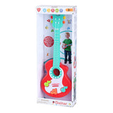 Gitarre mit musikalischen Noten rot spielen - afbeelding 2