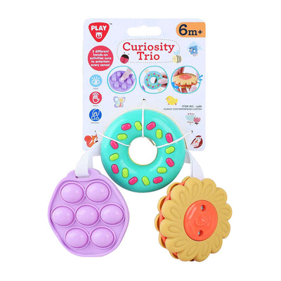 Spielen Sie sensorische Spielzeugblume und Donut und Pop-it, 3DLG.