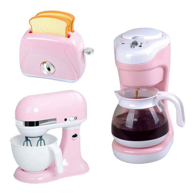 Spielen Sie Küchenmixer, Kaffeemaschine und Toaster Pink, 7DLG.