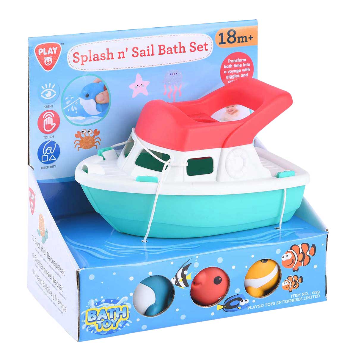 Playgo Badeset Boot mit Spritzenfiguren - 4-teilig.
