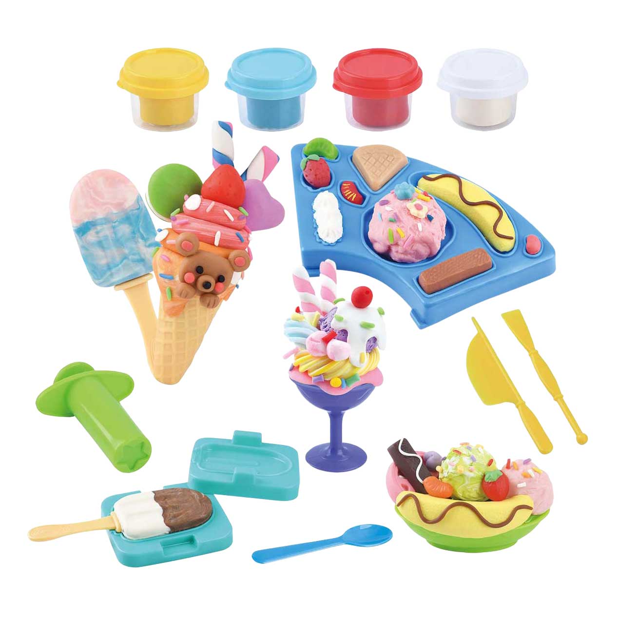 Playgo Eiscreme-Ton-Set – 4 Tontöpfe